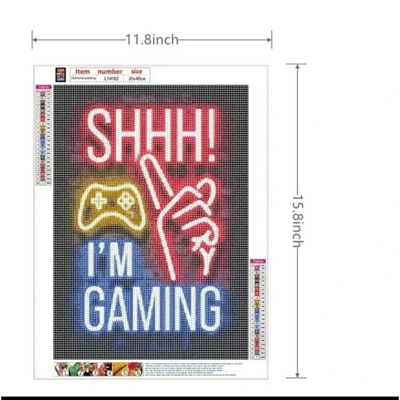 SHHH I'M  GAMING " art point drilling set. NWT - Picture 8 of 8